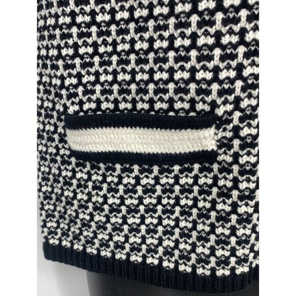 Ann Taylor Womens Knit Sweater Vest Black White Sleeveless Medium V-Neck NWT New - Picture 5 of 10